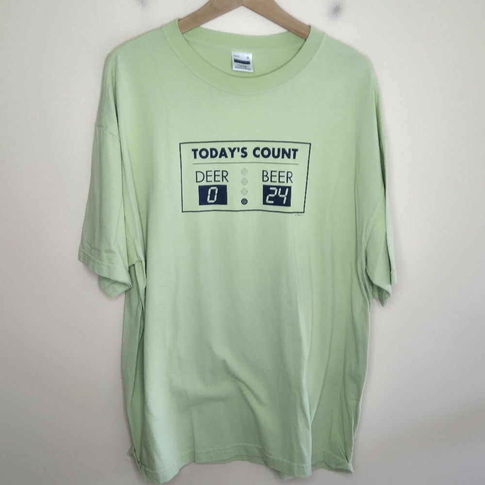 Perrin | Today's Count Deer Season Hunting Beer Funny Graphic Tee Size XL